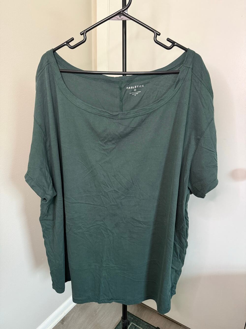 Fabletics 100% Cotton Oversized Tees (Everpine Green/Classic Grey Heather) - 4X